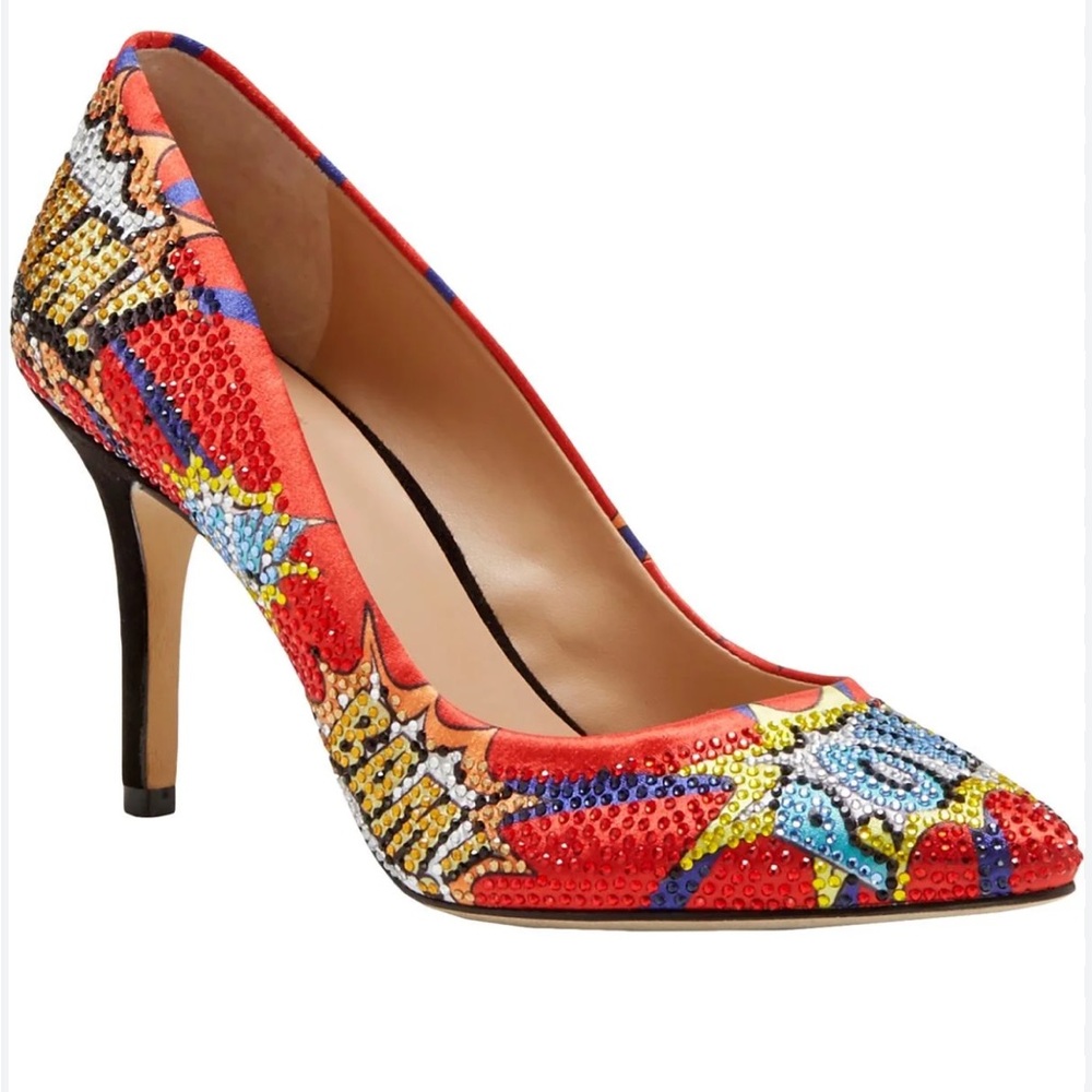 INC Internarional Concepts Zitah Superman Superhero Bow POW Heels Rhinestone 5.5